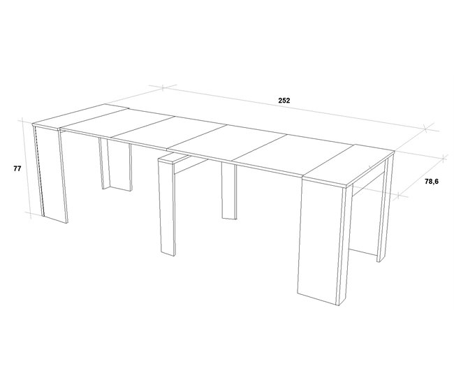 Mesa consola extensible BERTA Roble