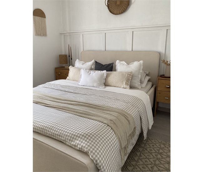 Beliani Cama Pana VALOGNES 172x220 Beige