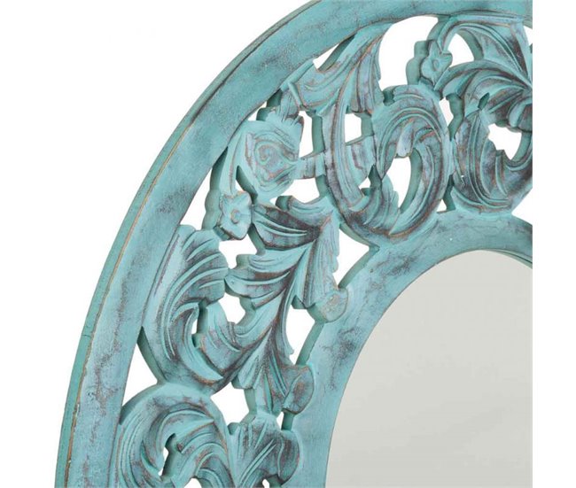 Espejo de madera Azul