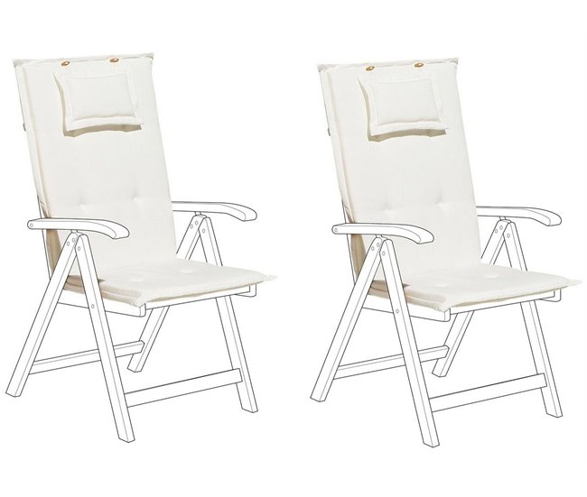 Beliani Cojín de asiento TOSCANA 50x45 Blanco/ Beige