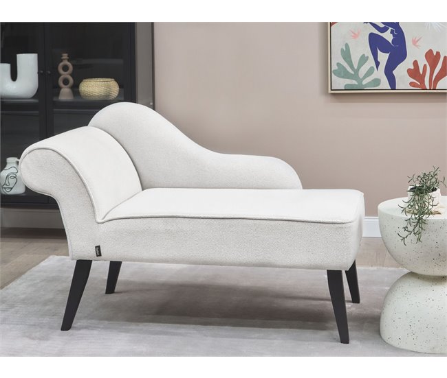 Beliani Chaise longue izquierdo Poliéster BIARRITZ Blanco