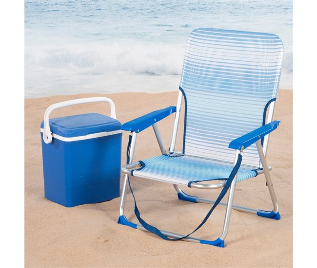 Aktive Pack 2 sillas de playa plegables rayas Azul
