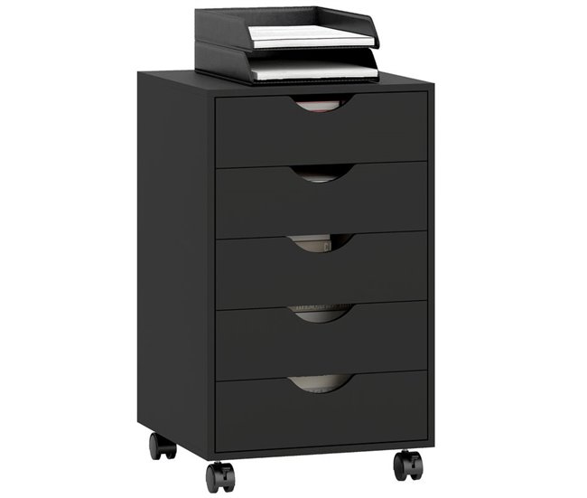 Cajonera de Oficina MDF HOMCOM, oficina - muebles de oficina Negro