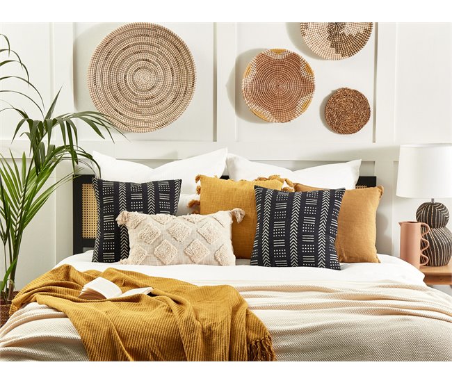 Beliani Cojín decorativo BENZOIN Blanco/ Beige