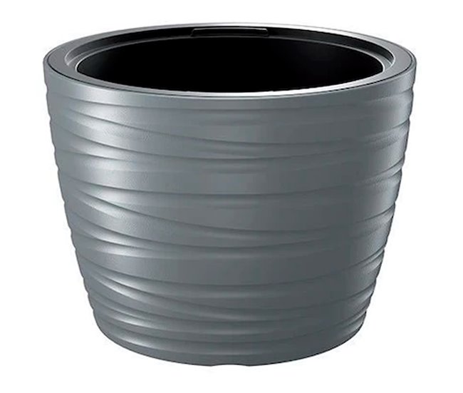 Maceta Baja Con Deposito 22L Maze Gris