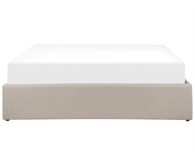 Beliani Cama con somier Poliéster DINAN 167x214 Beige