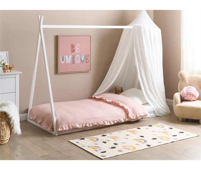Beliani Estructura de cama Madera de pino SAURAT 94x206 Blanco