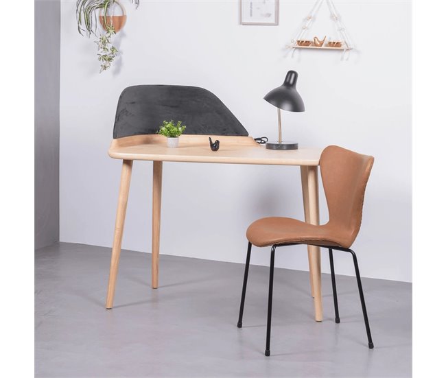 Escritorio de diseño en madera y terciopelo - Cattelan 109x56 Fresno