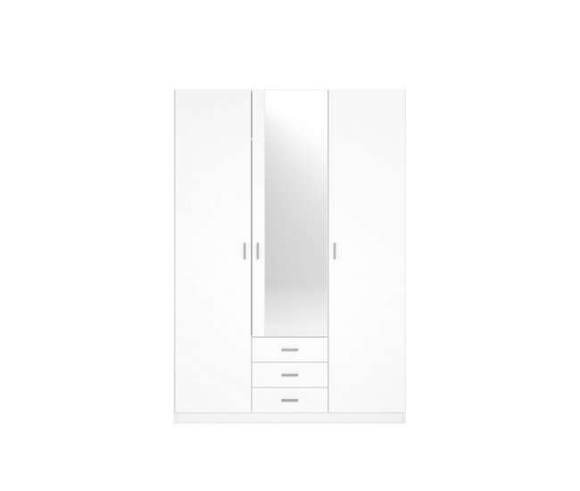 Armario Roma  puertas +  cajones con espejo sahara 148 Blanco