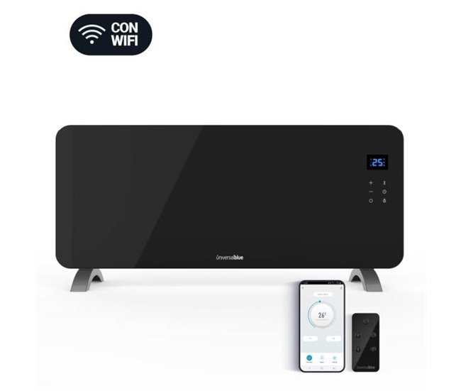 B Panel Calefactor de Cristal con WiFi W | UNIVERSALBLUE Negro