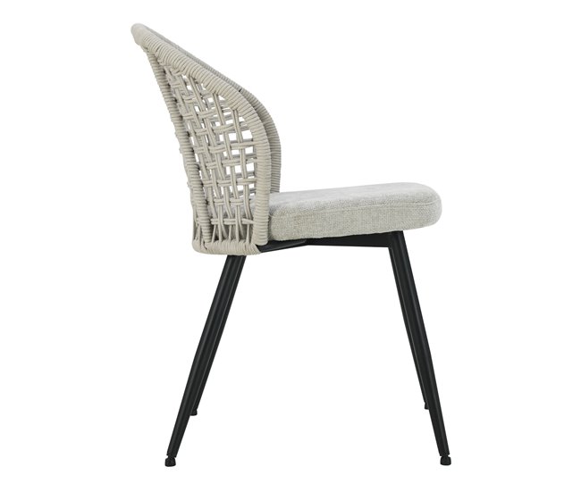 Silla tapizada en tela gris SUKI Gris