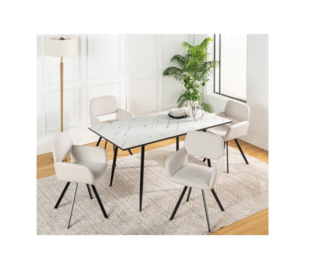Urban Meuble Silla de comedor giratoria Beige