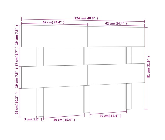 Cabecero cama - Mueble cabecero 124 Gris