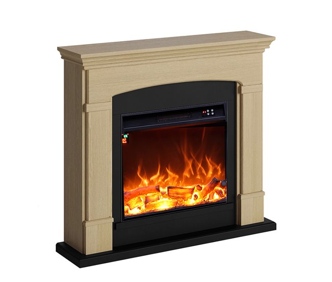 Chimenea con quemador electrico de 1500w Mpc Camino Siena Marron Claro