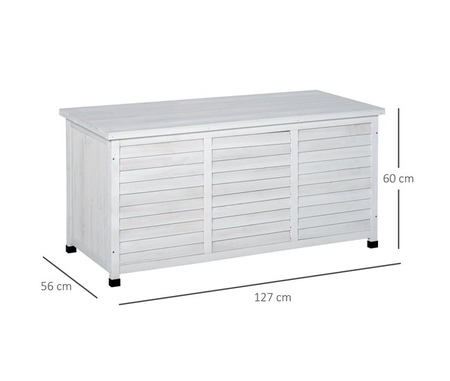 Baúl de Almacenaje Madera de Abeto Outsunny, hogar - muebles 127 Amarillo