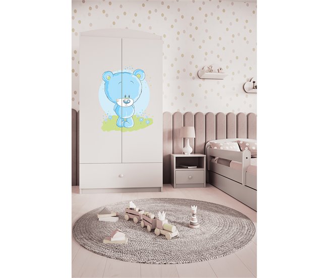 Armario 2 puertas 1 cajón Kocot Kids Babydream Osito Blanco