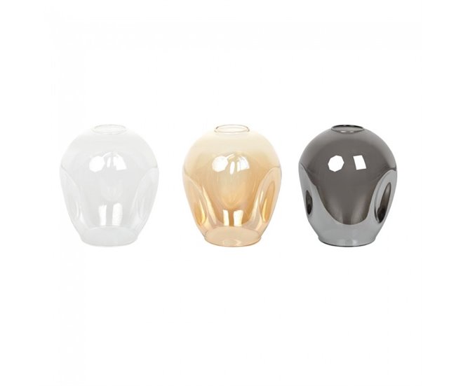 Regleta de techo Domos (2 luces) Cristal - Metal Moderno Ambar