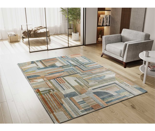 Alfombra abstracta de viscosa BLEIK - ATTICGO 160x230 Multicolor