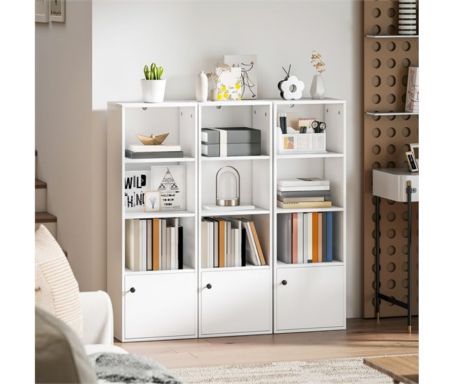 Estantería para Libros Melamina de Madera, MDF HOMCOM Blanco
