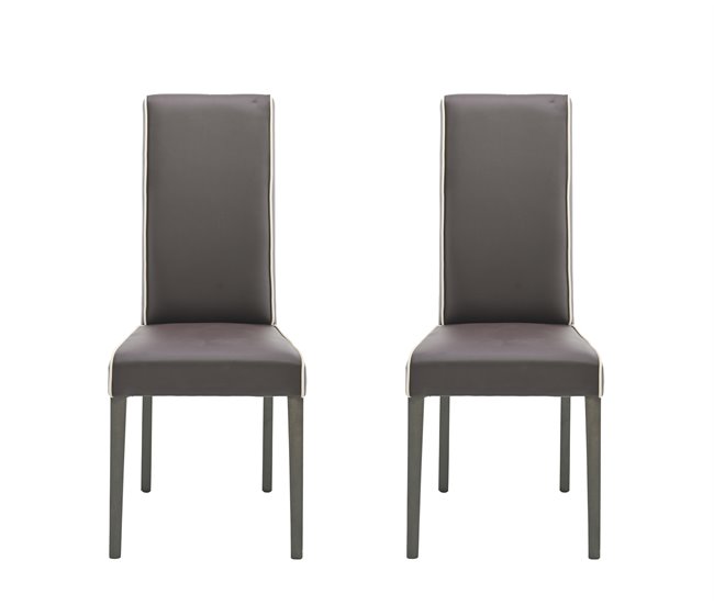Pack de 2 sillas de comedor VERONA  Chocolate