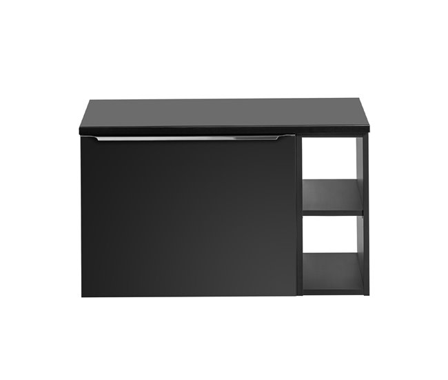 Mueble bajo lavabo de con 2 nichos Éros Negro