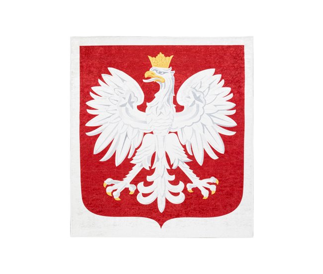 Alfombra lavable ANDRE 2309 emblema de Polonia Blanco