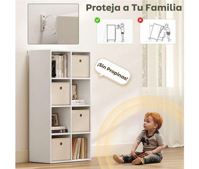 Estantería con Cubos Melamina de Madera HOMCOM Crudo