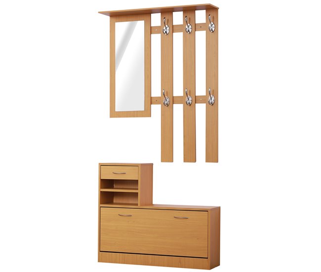 Conjunto Muebles de Entrada Tablero de partículas HOMCOM 90 Blanco