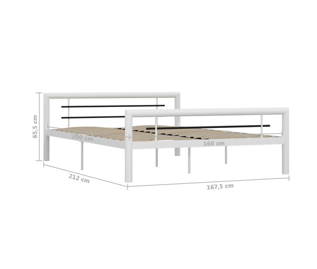 Estructura de cama de metal 160x200 Blanco
