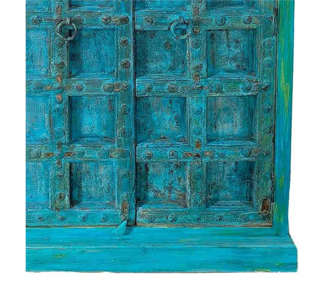 Armario de madera acabado artesanal Azul