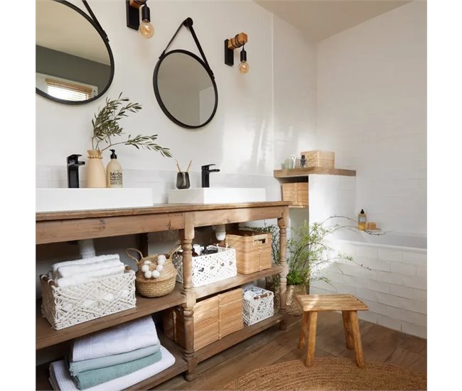 Espejo de pared RONDY 50cm marca CONFORAMA  Negro