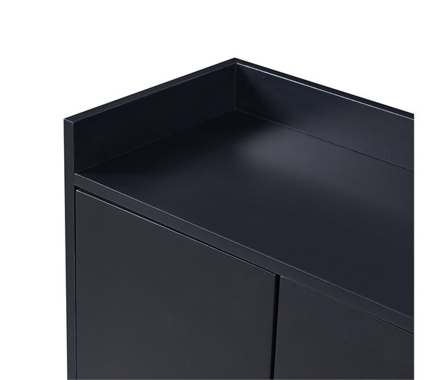Aparador, 4 puertas, mueble comedor, comedor, sala, cocina 120 Negro