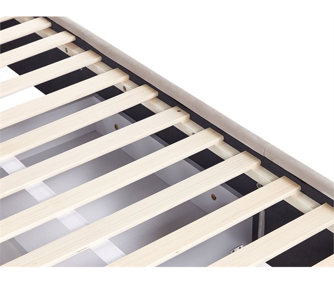 Beliani Cama con cajones Terciopelo LIEVIN 145x217 Beige