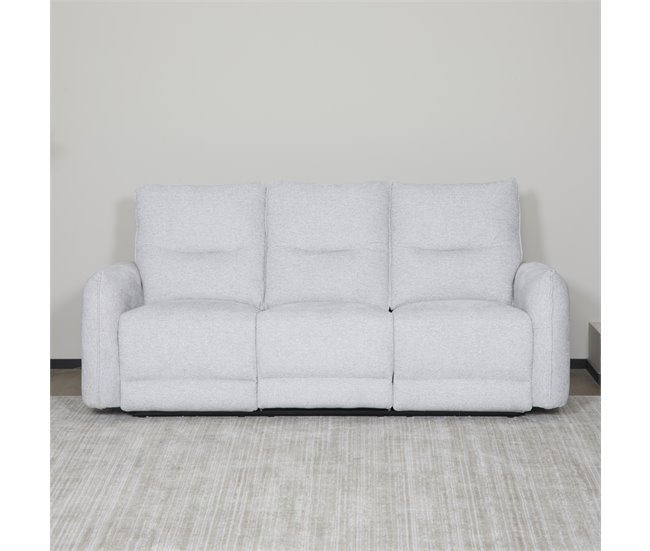 Sofá 3 plazas 2 asientos relax eléctricos DILAN color gris claro Gris