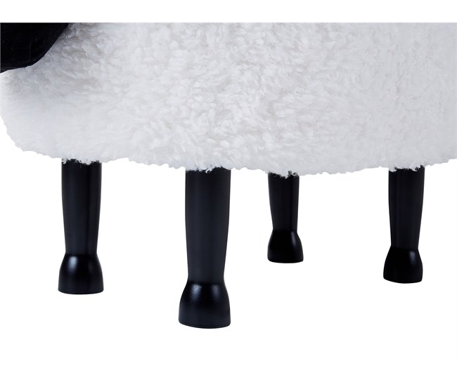 Beliani Puf animal SHEEP Blanco