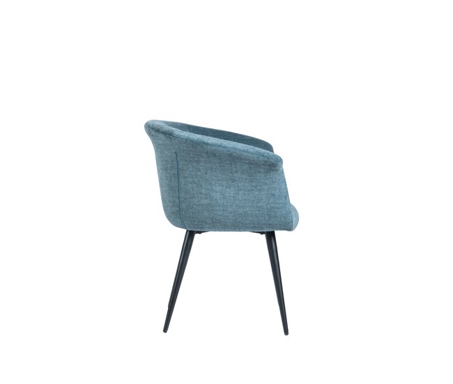 Silla de comedor RIZOS tapizada en tela Azul