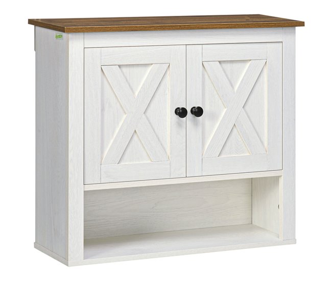 Armario de Pared Melamina de Madera kleankin, hogar - baño 60 Blanco