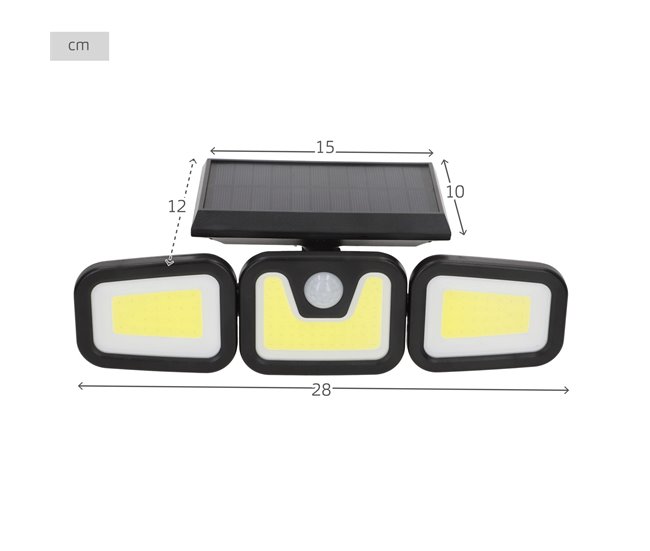 Aktive Aplique solar LED con sensor de movimiento 350 lúmenes Negro