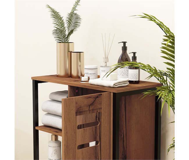 Armario de Baño Melamina de Madera kleankin, hogar - baño Marron