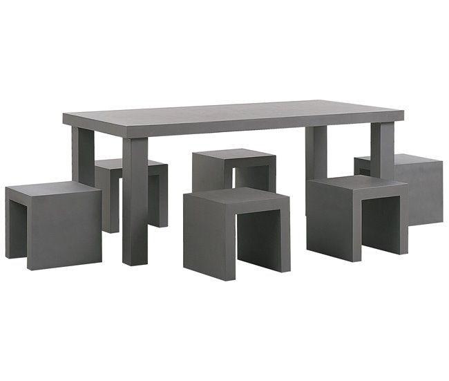 Beliani Conjunto de comedor TARANTO Gris