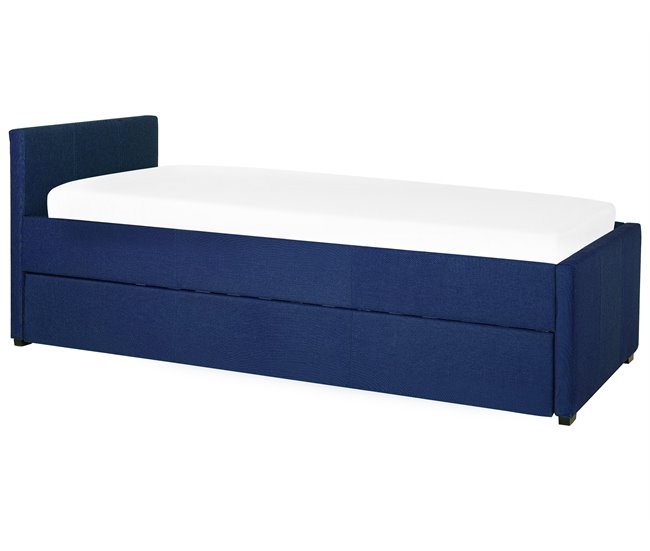 Beliani Cama nido Poliéster MARMANDE 96x214 Azul Marino