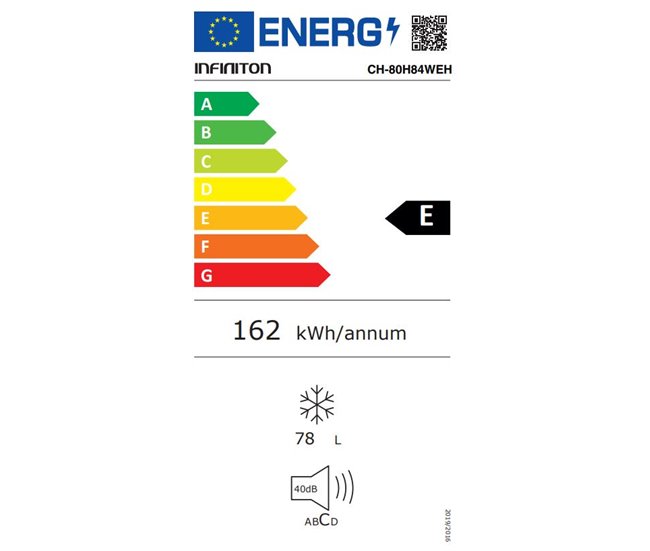 INFINITON Congelador Horizontal CH-80H84WEH, 78 Litros, Fast Freezing, E Blanco