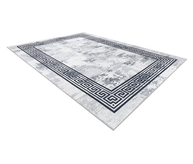 Alfombra lavable ANDRE 1189 Mármol griego 120x170 Blanco/ Gris