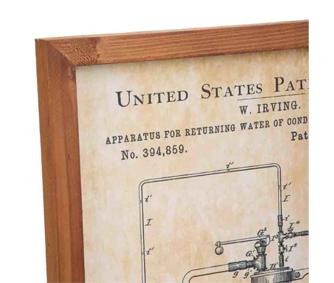 Cuadro madera y tela Multicolor