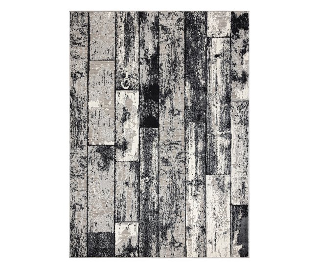 Alfombra LISBOA 27211356 tablero parquet Rectángulos 80x150 Gris