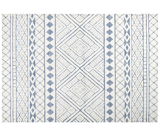 Beliani Alfombra de pelo corto MARGAND 160x230 Blanco/ Beige