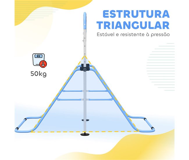 Barra de Gimnasia Acero HOMCOM, deportes y ocio - musculación Azul