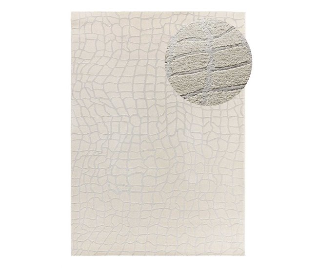 Alfombra de estilo moderno con relieve BARESA - ATTICGO 80x150 Plateado