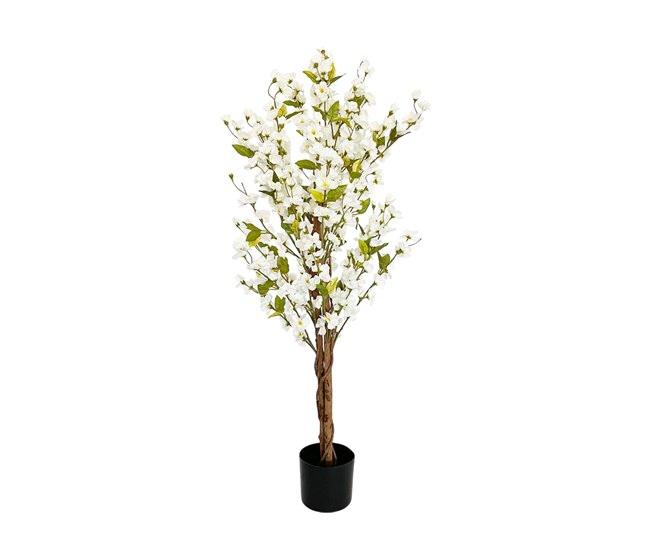 Acomoda Textil – Planta Artificial con Macetero. (Almendro) Blanco
