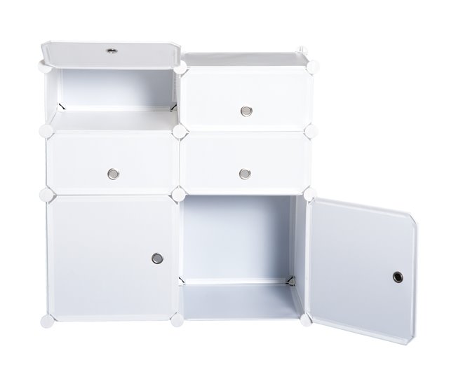 Armario Modular Plástico PP HOMCOM, hogar - muebles de recibidor 75 Blanco